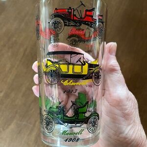 Set of 6 vintage “antique auto” glasses